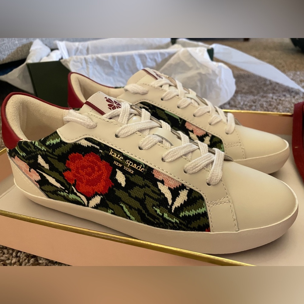 Brand New Never Worn Size 7.5 Kate Spade Rose Sneakers